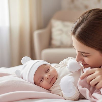 Bonnet bebe naissance blanc