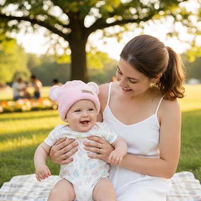 Bonnet bebe oreilles ourson