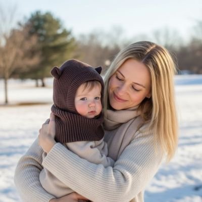 Cagoule pour bebe couvre les oreilles et cou