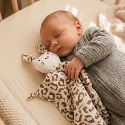 Doudou bebe motifs leopard