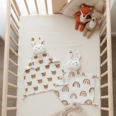 Doudou lapin bavoir