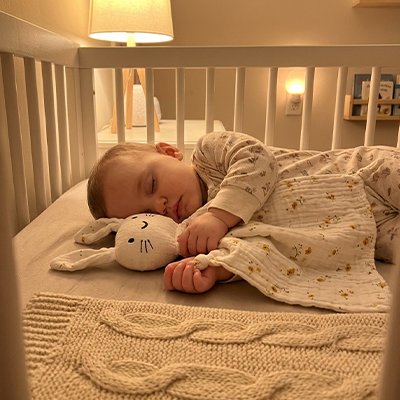 Doudou lapin bebe dort apaisé 