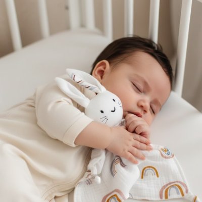 Doudou lapin doux respirant