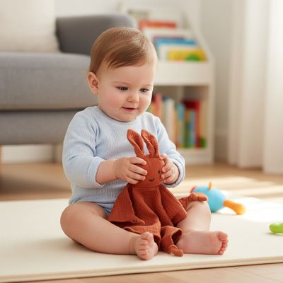 Doudou lapin reconfortant