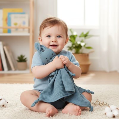 Doudou lapin separation avec bebe