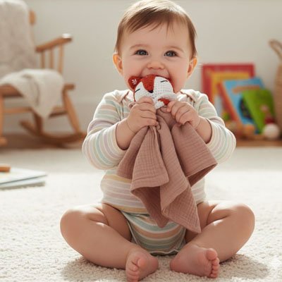 Doudou renard cadeau de naissance