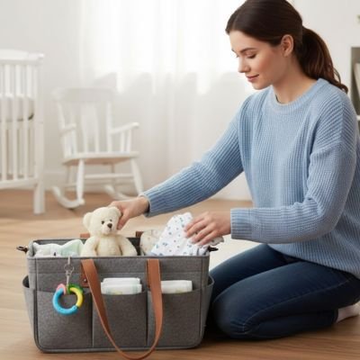 Panier rangement bébé compartimenté