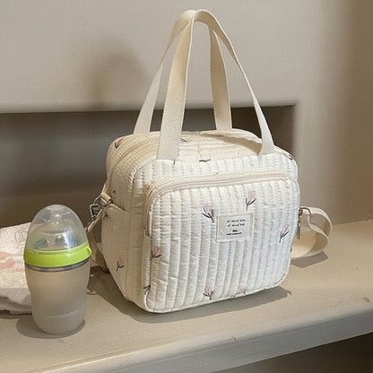 sac-a-langer-bebe-matelasse-tulipes
